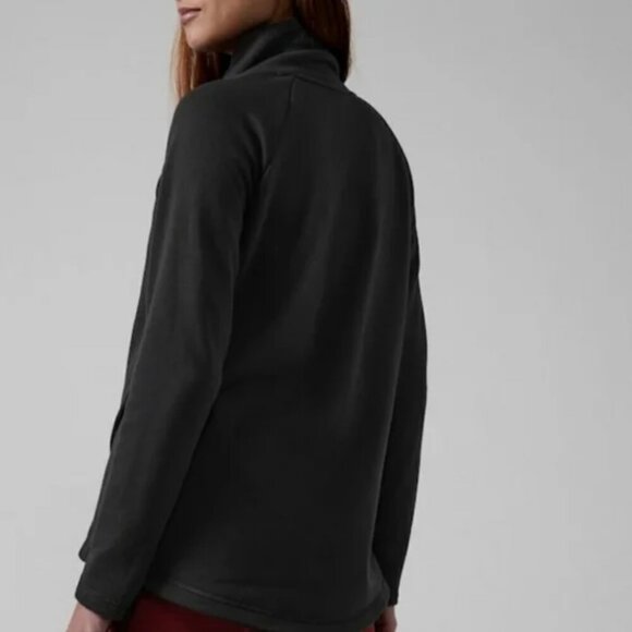 Athleta Cozy Karma Asym Pullover Black Sweater, Size XS - Picture 2 of 11
